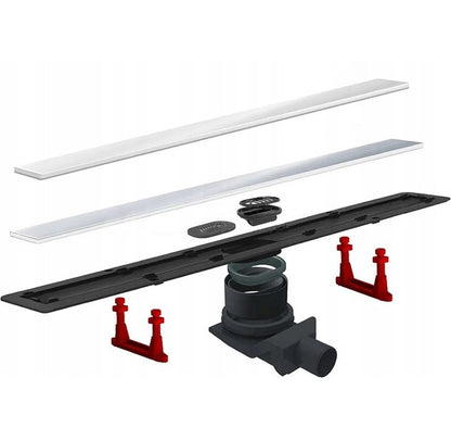 Pestan Confluo DRAIN LINE 850+ lineært bruseafløb med hvidt glas 85 cm, 1 stk.