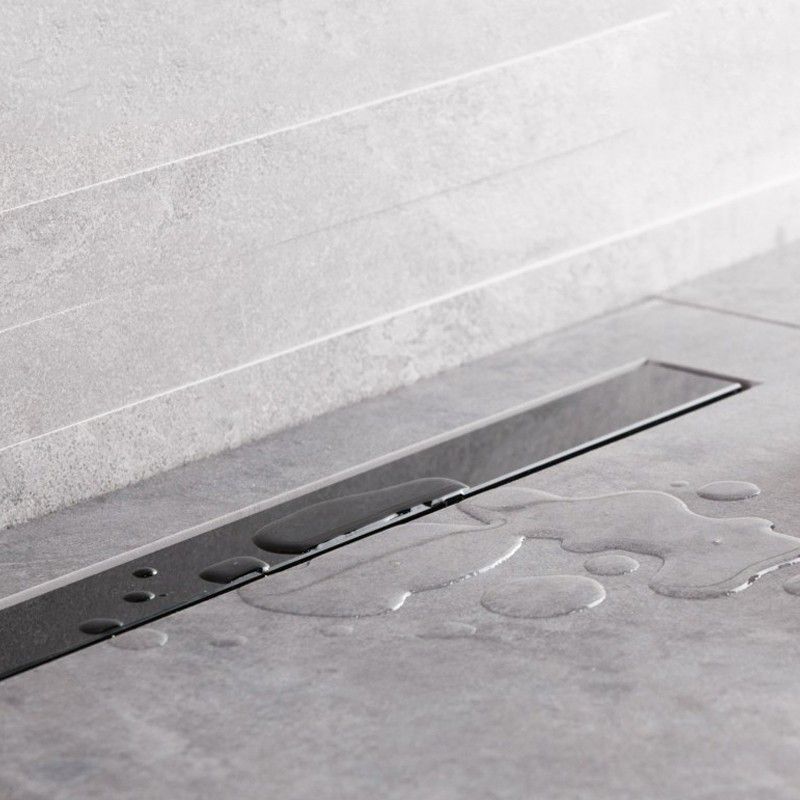 Pestan Confluo Frameless 55 cm lineært bruseafløb med sort glasdæksel, 1 stk.