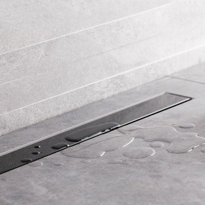 Pestan Confluo Frameless 55 cm lineært bruseafløb med sort glasdæksel, 1 stk.