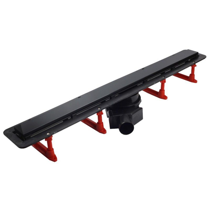 Pestan Confluo Frameless 55 cm lineært bruseafløb med sort glasdæksel, 1 stk.