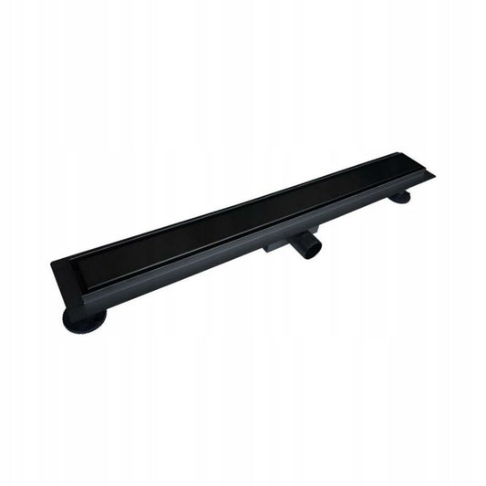 Pestan Confluo Veo Drain SS 50 cm lineært bruseafløb med tør-sifon og 2-i-1 metalafdækning mat-sort 1 stk.