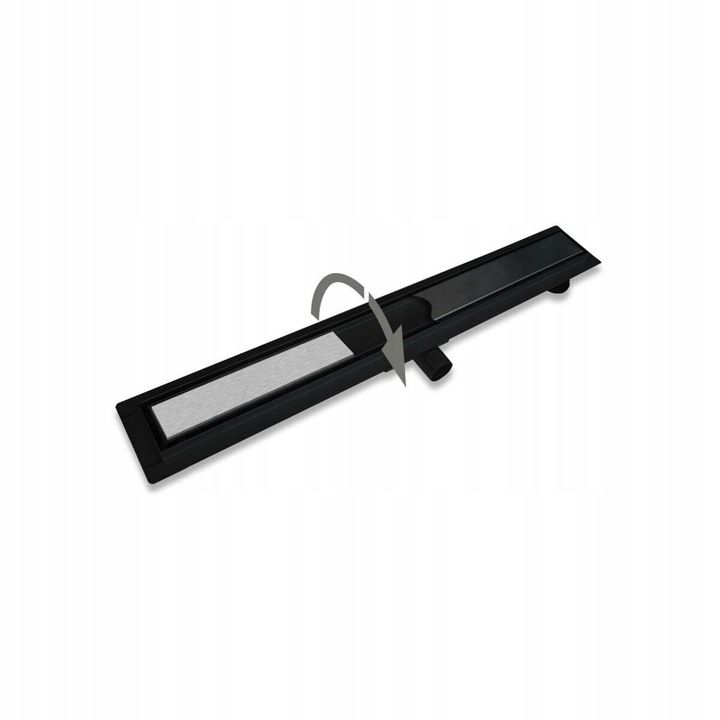 Pestan Confluo Veo Drain SS 50 cm lineært bruseafløb med tør-sifon og 2-i-1 metalafdækning mat-sort 1 stk.