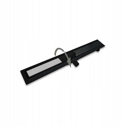 Pestan Confluo Veo Drain SS 50 cm lineært bruseafløb med tør-sifon og 2-i-1 metalafdækning mat-sort 1 stk.