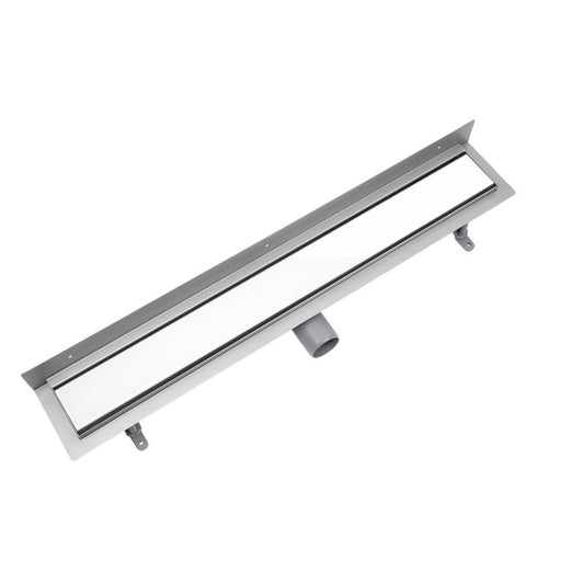 Væglinieafløb Vogi med hvidt glasrist 90 cm i stål, 1 stk.