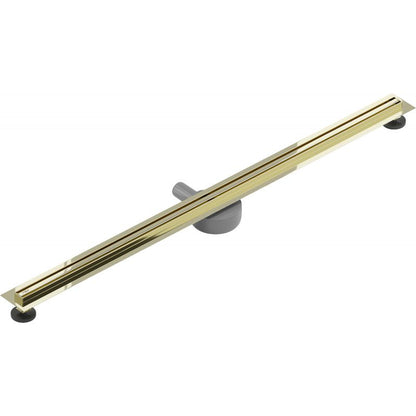 Slim lineært afløb Mexen Flat 360° guld 150 cm
