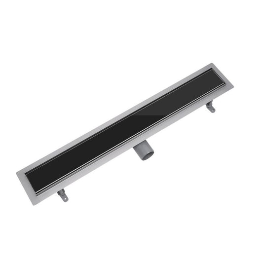 Vogi lineært afløb med sort glasrist 100 cm i stål, 1 stk.
