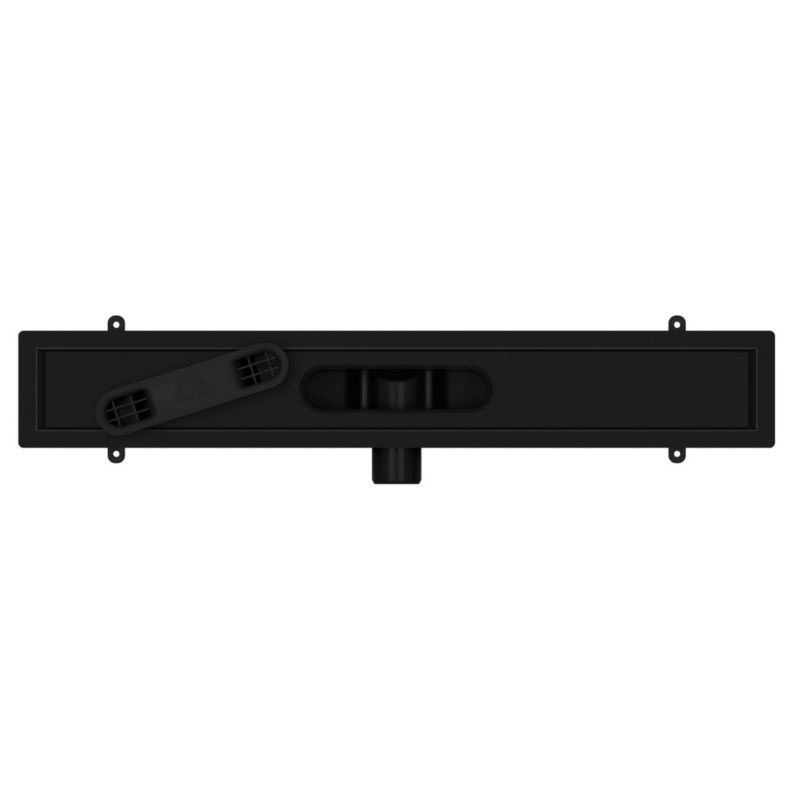 Vogi Duo lineært afløb med fliserist 70 cm sort 1 stk.