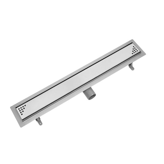 Vogi lineært afløb med Quadro firkantet rist 70 cm i rustfrit stål, 1 stk.