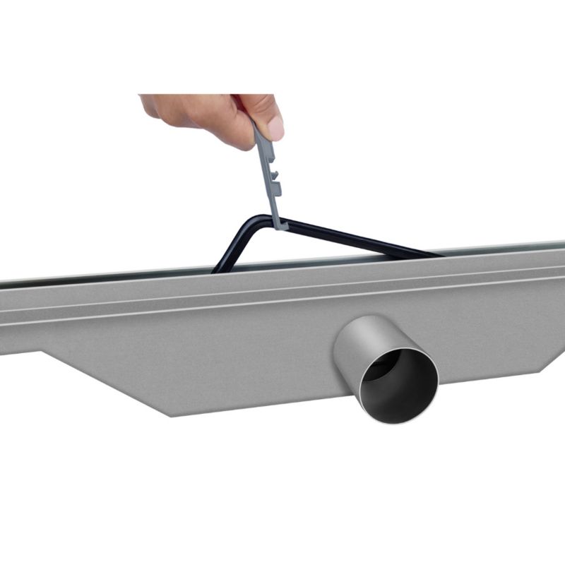 Vogi Ultra Slim smal lineær afløb 100 cm i rustfrit stål, 1 stk.