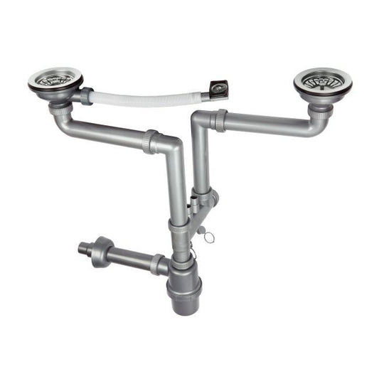 Afløb til 2-kammers vask 3,5"