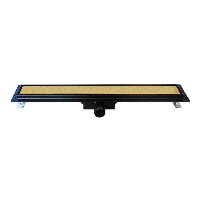 Designe 70 cm lineært afløb i sort/guld