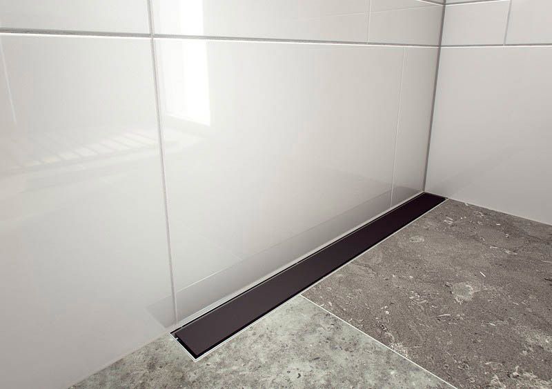 Designe 70 cm sort lineært afløb