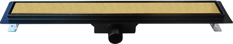 Designe lineært afløb 80 cm sort/guld