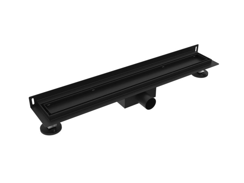 Purus 70 cm vægmonteret lineært afløb i sort
