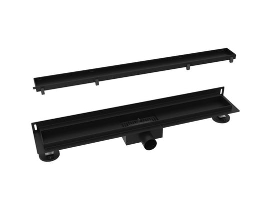 Væglinet afløb Purus 80 cm sort