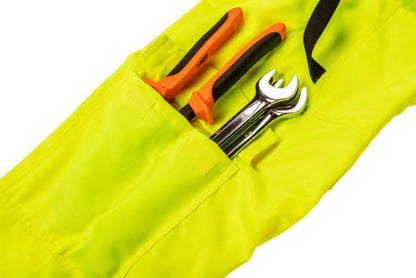 Unisex arbejdsbukser med seler NEO TOOLS M i intensivt synligt design, 1 stk.