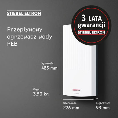 Gennemstrømningsvandvarmer PEB 11 kW 400V