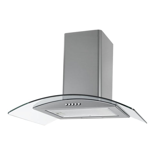 Kaminhætte i stål og glas 60 cm inox
