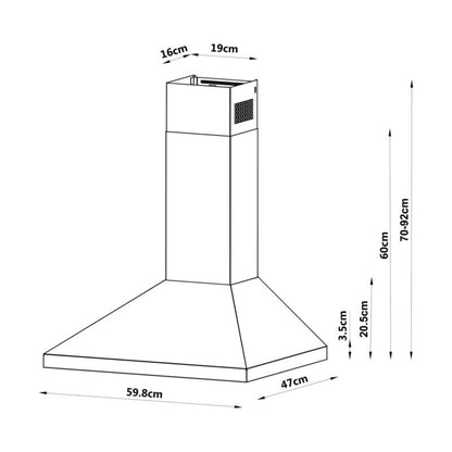 GoodHome køkkenemhætte 60 cm mat-sort