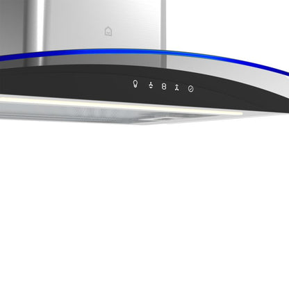 GoodHome Linksense Curv 60 cm køkkenemhætte i glas