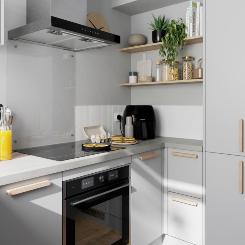 GoodHome T-formet emhætte med luftsensor 60 cm glas