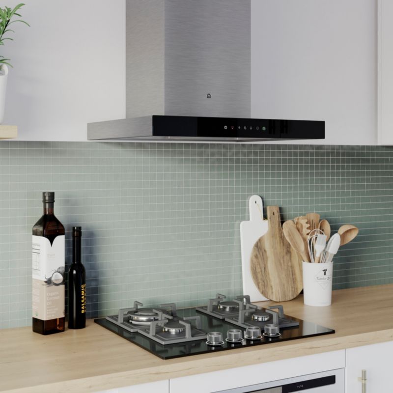 GoodHome T-formet emhætte med luftsensor 60 cm glas