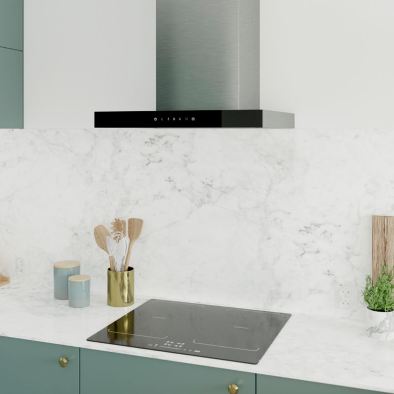 GoodHome T-formet emhætte med luftsensor 60 cm glas
