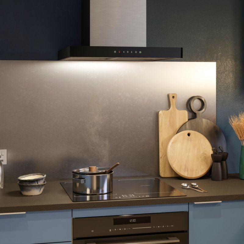 GoodHome T-formet emhætte med luftsensor 60 cm glas