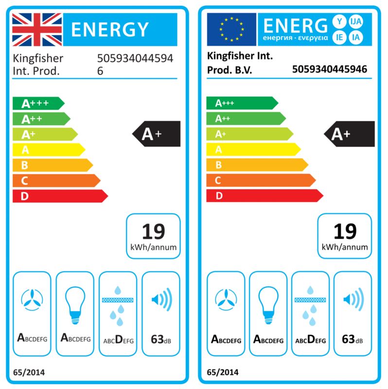 GoodHome T-formet emhætte med luftsensor 60 cm glas