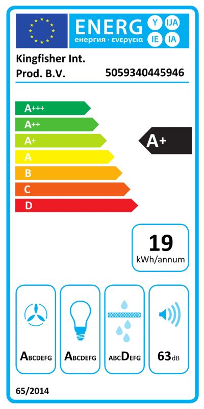 GoodHome T-formet emhætte med luftsensor 60 cm glas