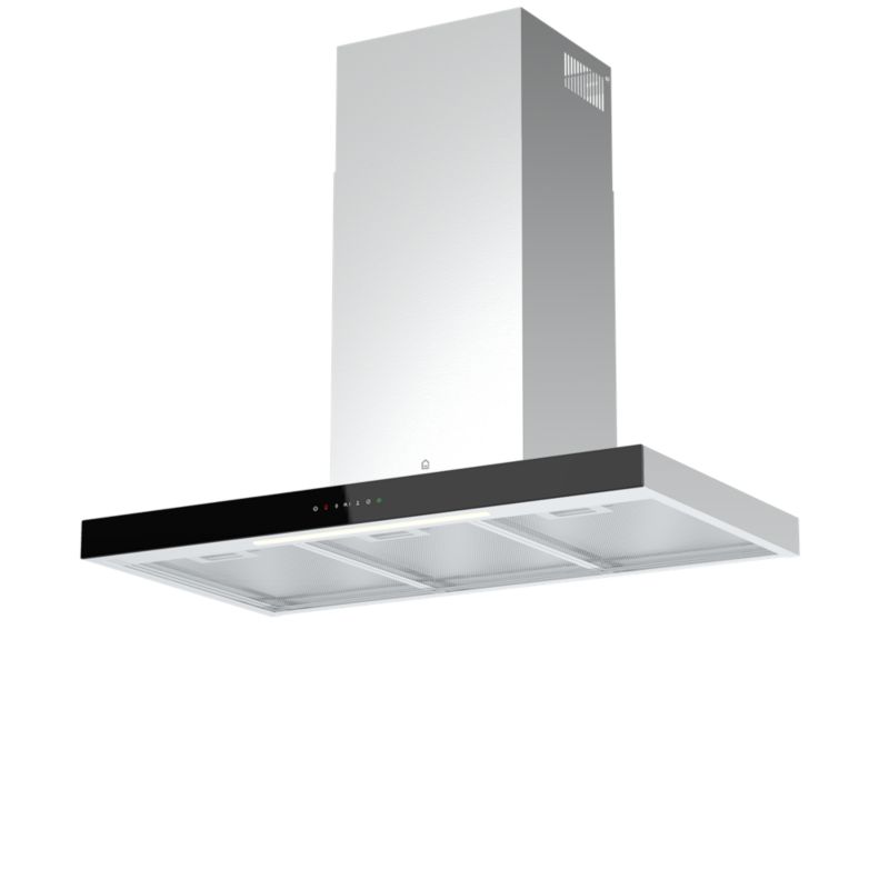 GoodHome T-formet emhætte med luftsensor 90 cm glas