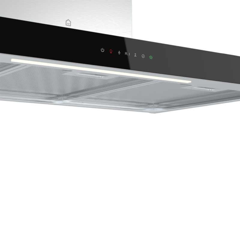 GoodHome T-formet emhætte med luftsensor 90 cm glas