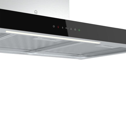 GoodHome T-formet emhætte med luftsensor 90 cm glas