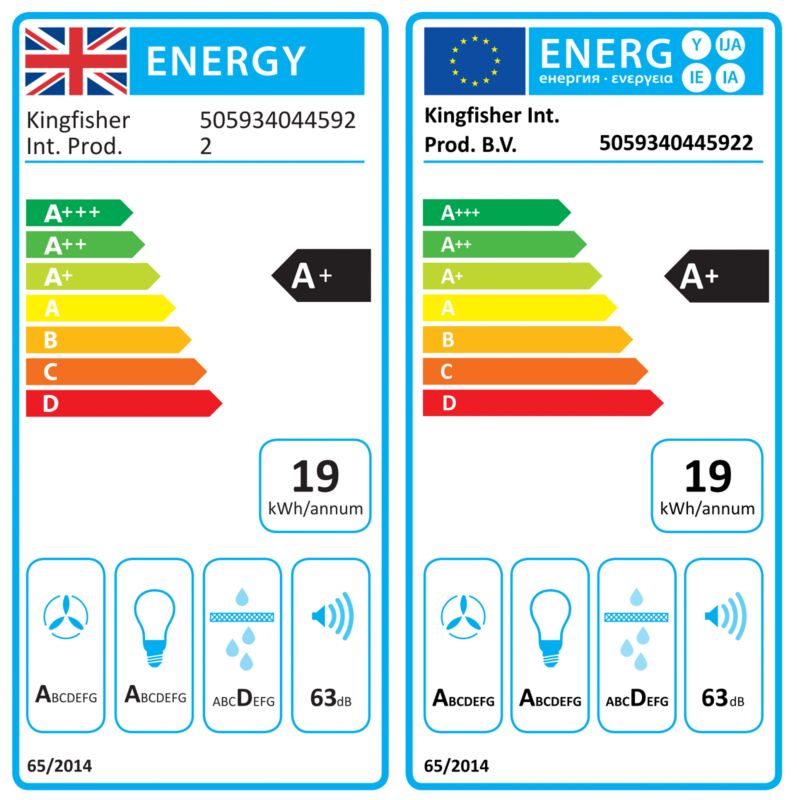 GoodHome T-formet emhætte med luftsensor 90 cm glas