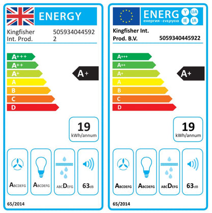 GoodHome T-formet emhætte med luftsensor 90 cm glas
