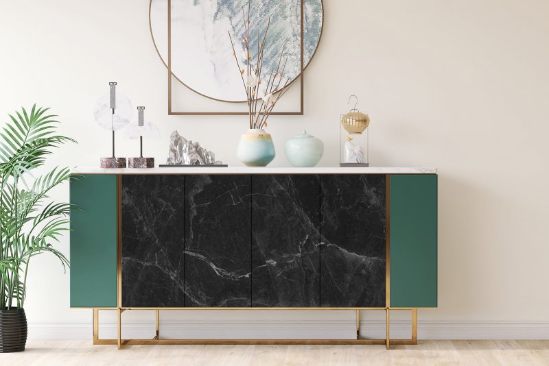 Dekorativ folie til møbler Tulup Mørk marmor 100x50 cm