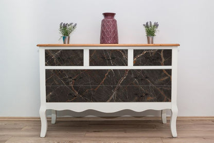 Dekorativ folie Tulup til møbler Mørk marmor 100 x 50 cm
