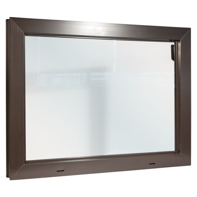 Staldvindue PVC 80x60 cm Brun