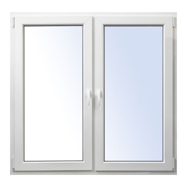 PCV-vindue med sidehængt og topstyret åbning 1465 x 1435 mm symmetrisk hvidt