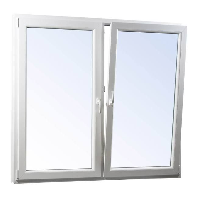 Symmetrisk antracit PVC-vindue med to-lags glas, dreje- og dreje-kipfunktion, 1165 x 1435 mm