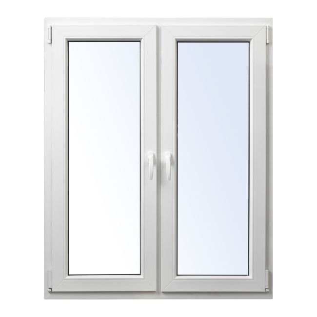 PVC-vindue med sidehængt og topstyret funktion, dobbeltrude, 1165 x 1435 mm, symmetrisk, hvid