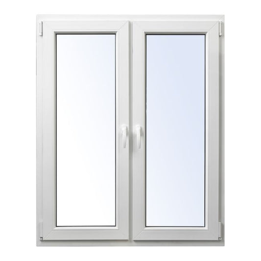 PVC-vindue med sidehængt og topstyret funktion, dobbeltrude, 1165 x 1435 mm, symmetrisk, hvid