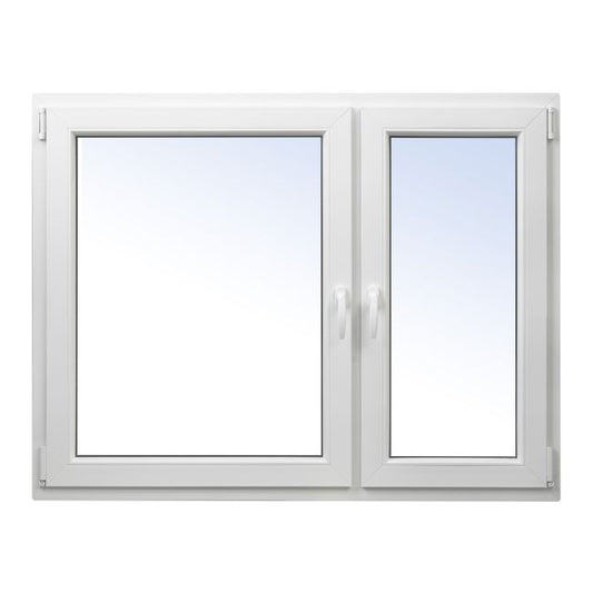 PVC-vindue med dreje- og dreje-kipfunktion, dobbeltglas, 1465 x 1135 mm, højrehængt, hvid
