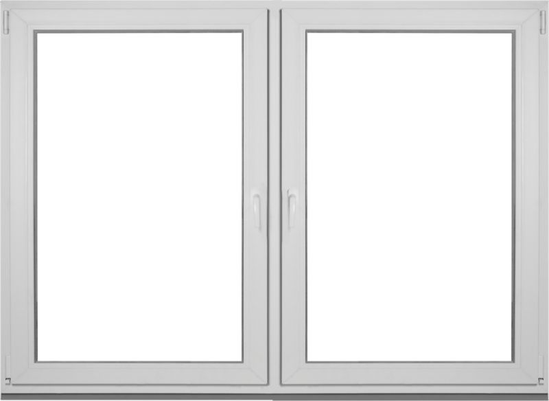 PCV-vindue med sidehængt og sidehængt-tilt funktion, dobbeltrude, 1465 x 1135 mm, symmetrisk, hvid