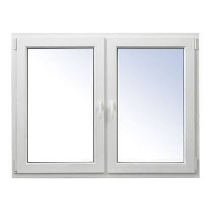 PCV-vindue med sidehængt og sidehængt-tilt funktion, dobbeltrude, 1465 x 1135 mm, symmetrisk, hvid