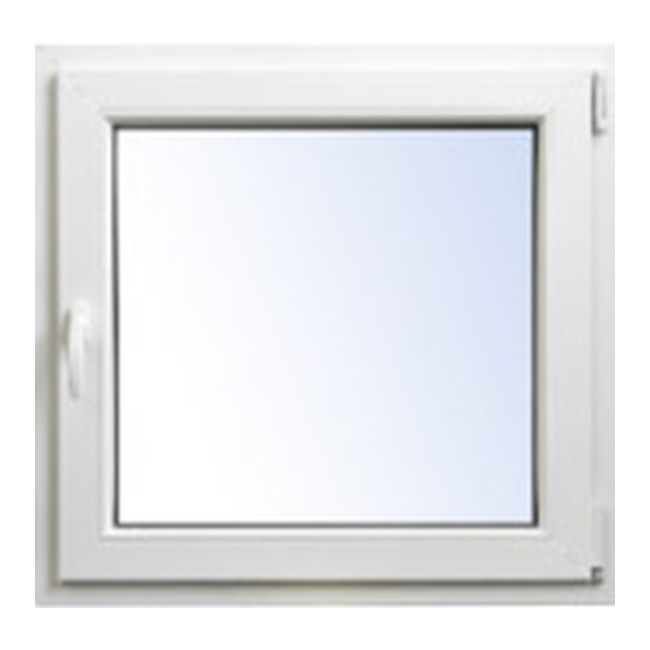 PVC-vindue med to lag glas, dreje- og kipfunktion, 1065 x 1035 mm, højrehængt, antracit