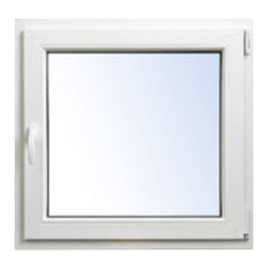 PVC-vindue med to lag glas, dreje- og kipfunktion, 1065 x 1035 mm, højrehængt, antracit