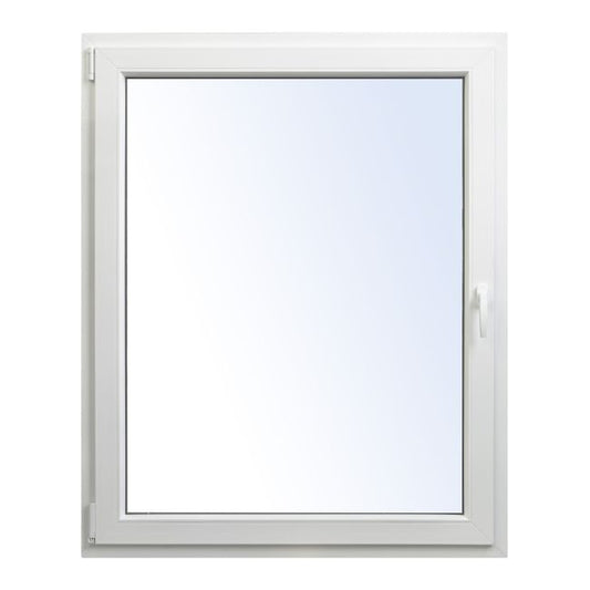 PCV-vindue med tolagsglas, vippe- og drejefunktion, 1165 x 1435 mm, venstre, hvid
