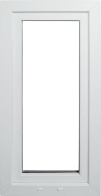 Hvid højre PVC-vindue med tolagsglas, vippe- og drejefunktion, 565 x 1135 mm
