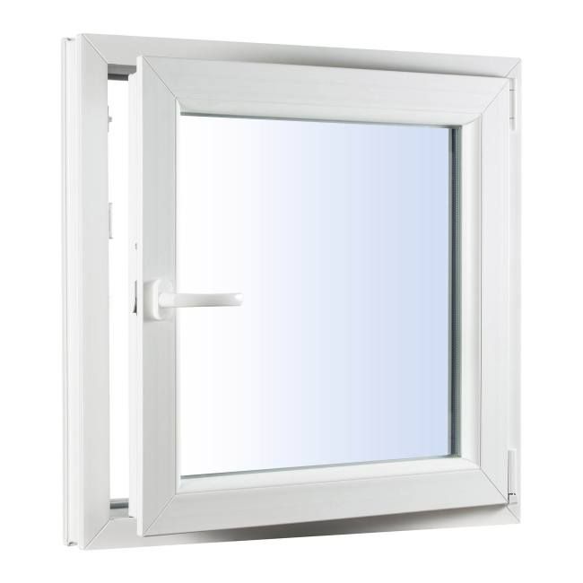 PVC-vindue med to-lags glas, dreje-kipfunktion, 565 x 535 mm, højre, antracit
